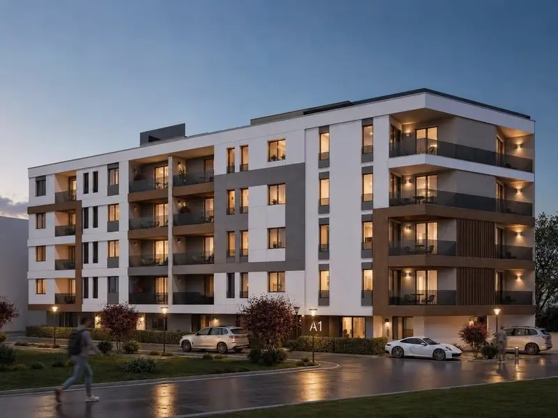 Render stambene zgrade Montenov u centru Međugorja